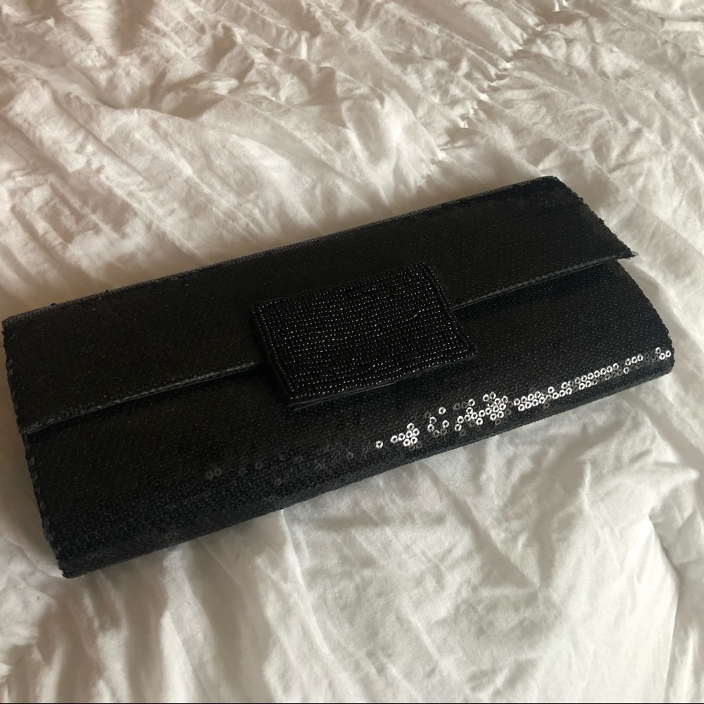 Black sequin and beaded purse